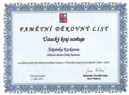 Pamětní děkovný list